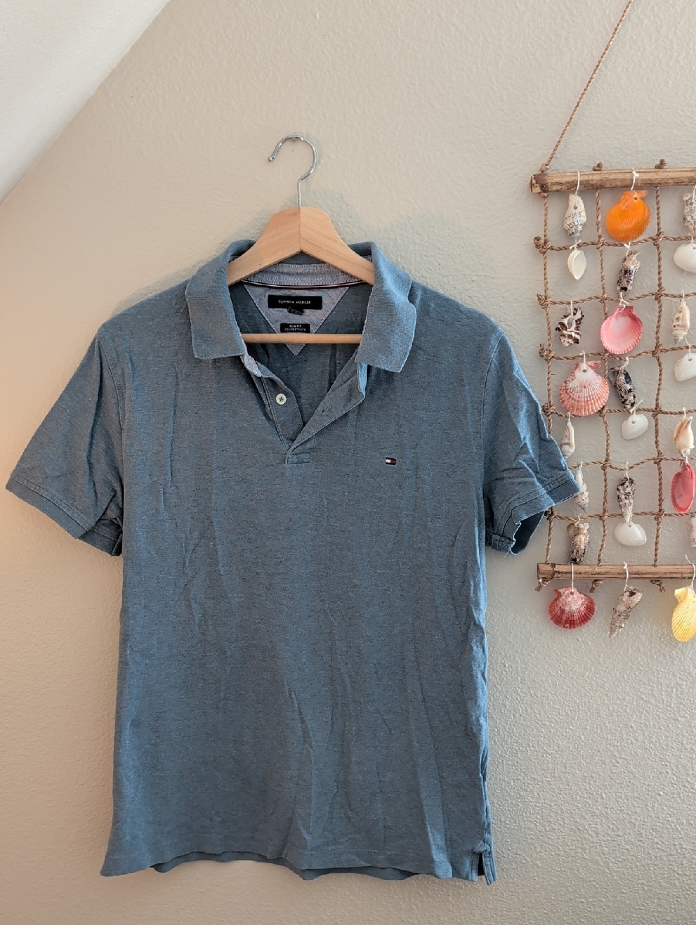Tommy Hilfiger Men's Heather Slate Blue Polo